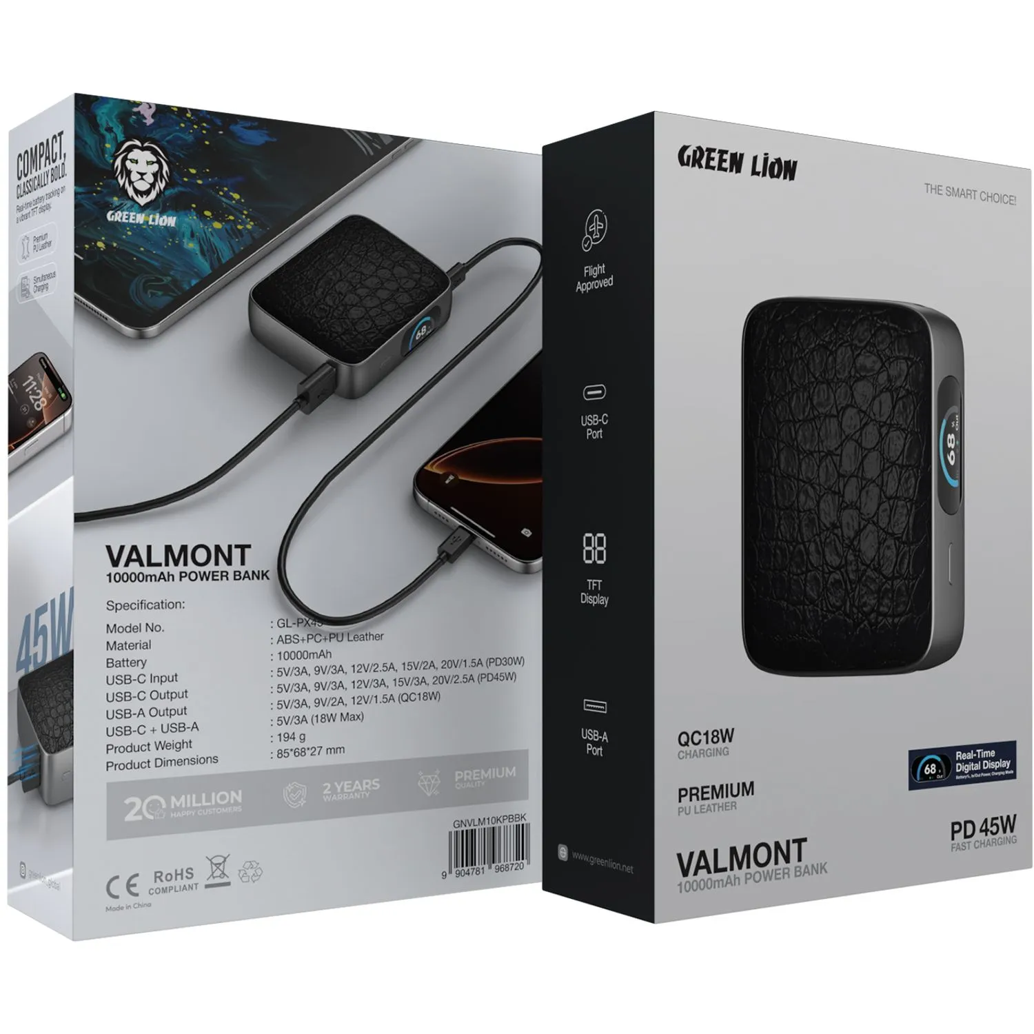 پاوربانک Green Lion Valmont 10000mAh | شارژ سریع...