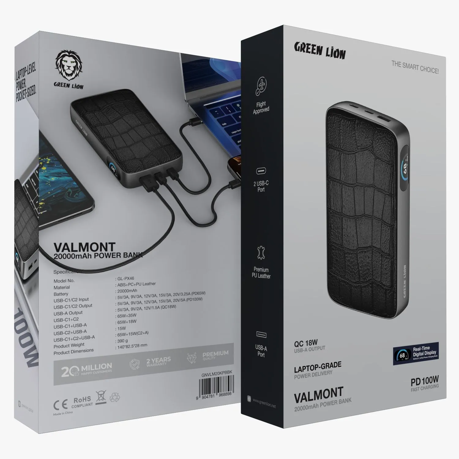 پاوربانک گرین لاین Valmont 20000mAh مدل GNVLM20KPBBK |...
